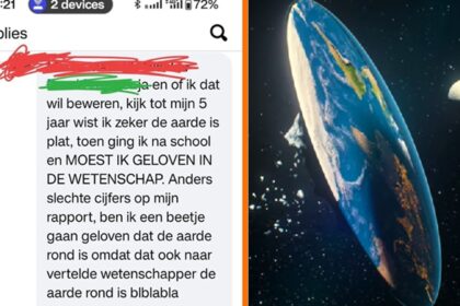 Gast denkt dat aarde plat is omdat hij niet weet hoe een waterpas werkt