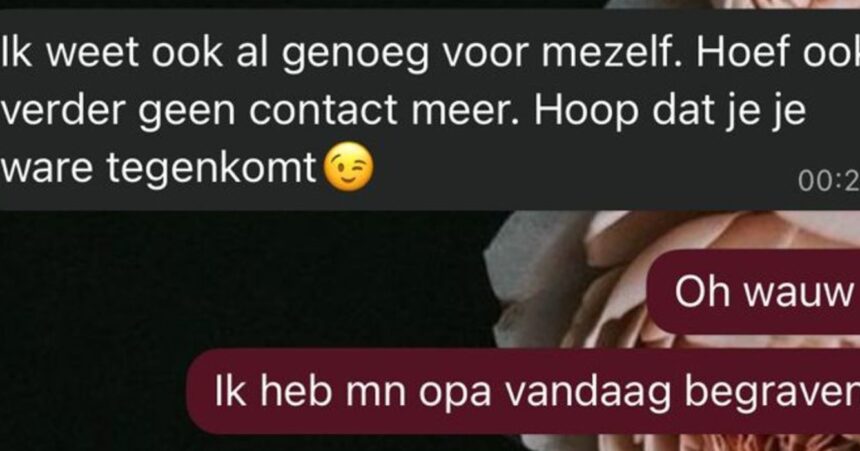 Meest emphatieloze gast ooit dumpt dame nadat ze niet snel genoeg reageert na crematie van haar opa