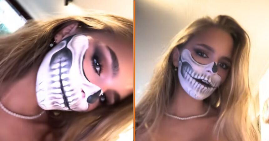 Lies Zhara showt eng Halloween-masker maar volgers kijken vooral naar iets anders