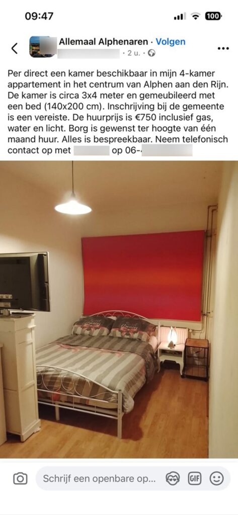 kamer in Alphen aan den Rijn