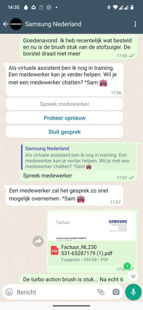 Samsung klantenservice