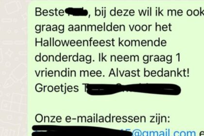 Dame krijgt knetterede ruzie met organisator Halloween feest omdat ze zich eén dag te laat aanmeldt