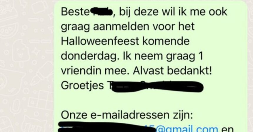 Dame krijgt knetterede ruzie met organisator Halloween feest omdat ze zich eén dag te laat aanmeldt