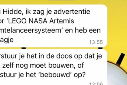 Gast wil Marktplaats LEGO-set overnemen om indruk te maken op de dames maar alleen als hij al afgebouwd is