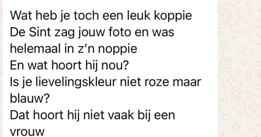 Dame krijgt middenin de nacht ineens Sinterklaasgedicht en opvallend cadeau van geheime aanbidder