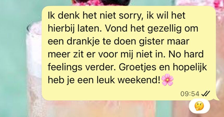 Gast draait ineens helemaal door wanneer dame geen tweede date met hem wil