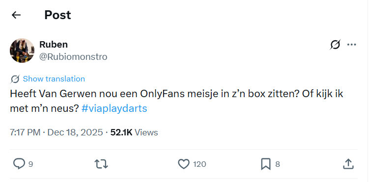 WK Darts-kijkers ontdekken 'bijzondere' fans in familievak Michael van Gerwen: ' Ouwe snoeperd!'