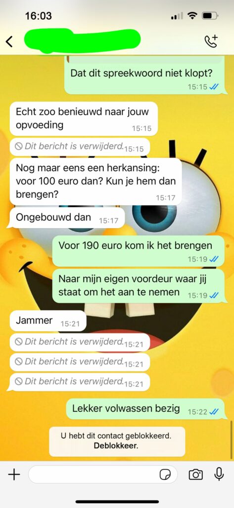 Gast wil Marktplaats LEGO-set overnemen om indruk te maken op de dames maar alleen als hij al afgebouwd is