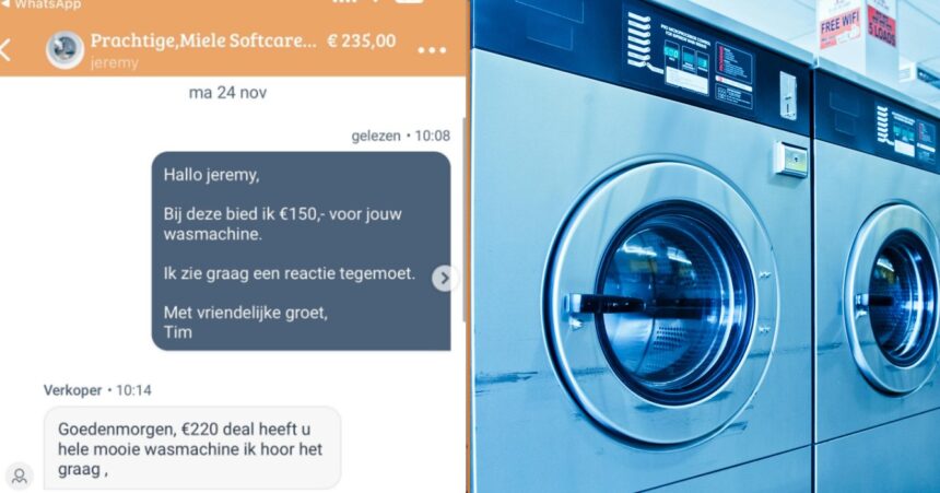 Beleefde onderhandeling over Marktplaats-wasmachine gaat alsnog helemaal fout