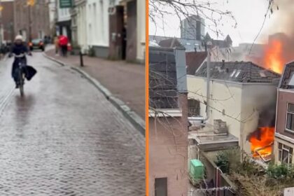 Fietser filmt puur toevallig moment van explosie in Utrecht