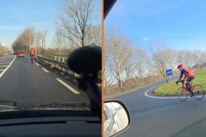 Automobilist krijgt het aan de stok met wielrenner die de snelweg op wil fietsen