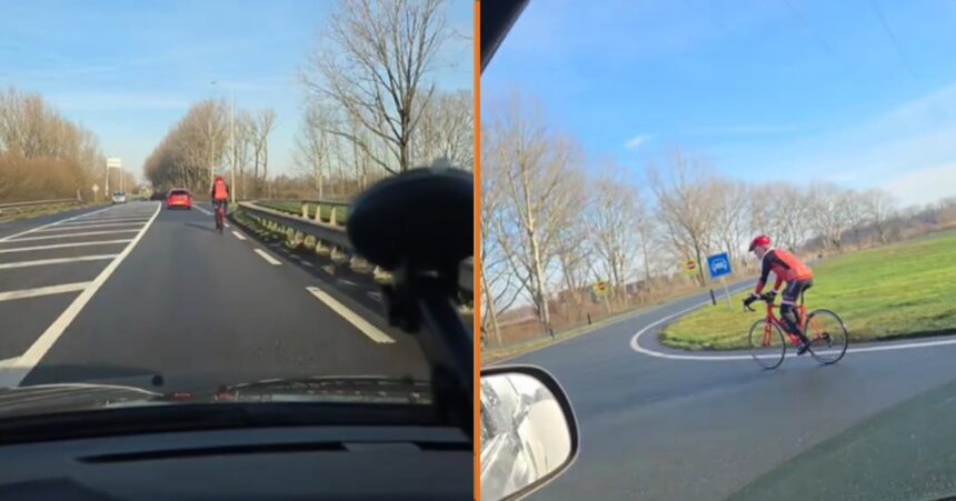Automobilist krijgt het aan de stok met wielrenner die de snelweg op wil fietsen