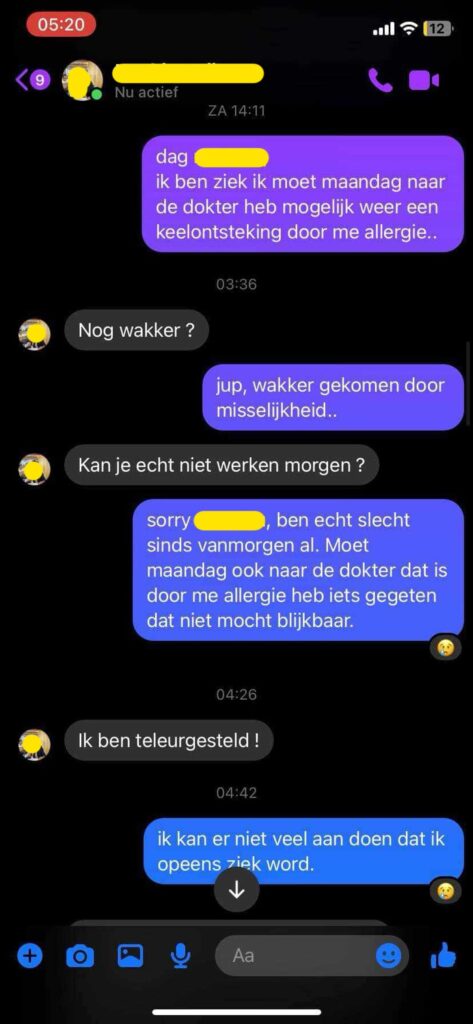 Niet al te sympathieke restauranteigenaar accepteert het niet als medewerkers zich ziek melden