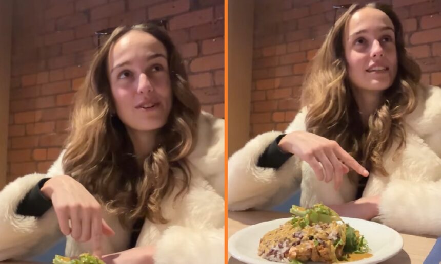 Foodfluencer boos op kok dat eten koud is nadat ze eerst review van 10 minuten heeft gemaakt