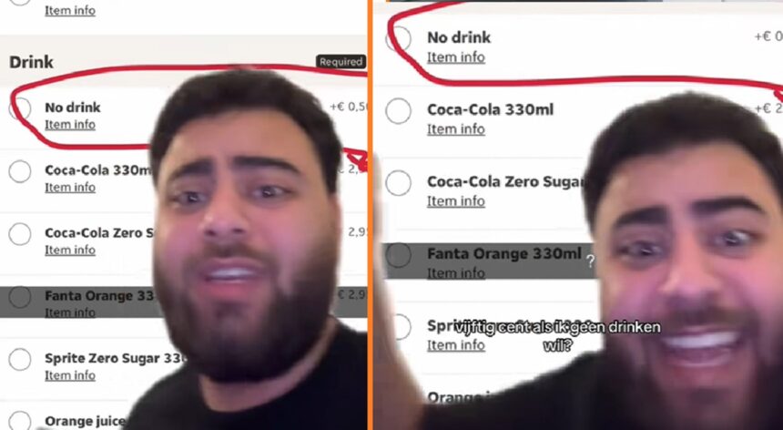 Thuisbezorgd zorgt voor verbazing: 50 cent betalen als je géén drinken besteld