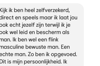 'Masculine bewuste man' op datingapp heeft duidelijk even een Andrew Tate-break nodig