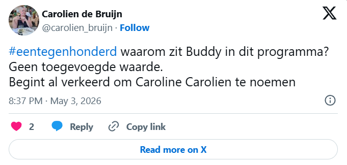 Buddy Vedder een tegen 100