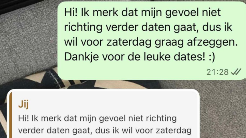 Gast heeft de meest kansloze reactie ooit nadat dame niet verder wil na 3 dates