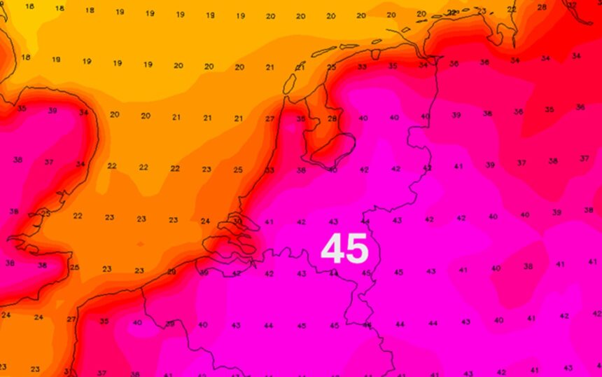 temperaturen voor augustus