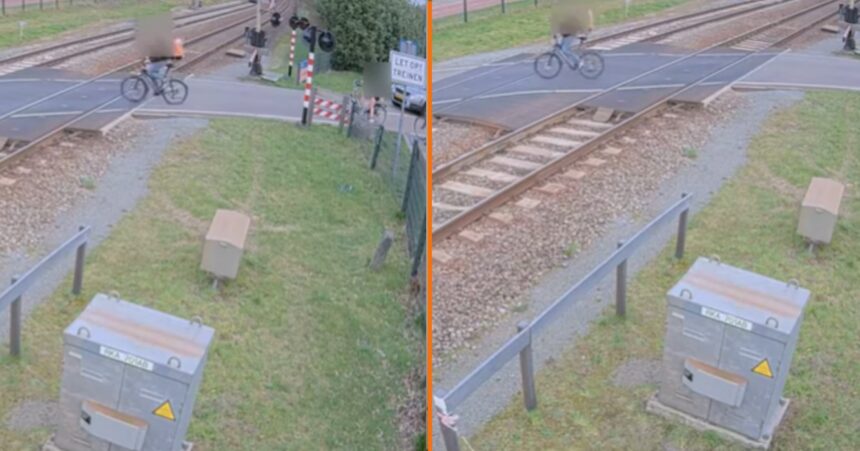 Maaltijdbezorger komt erachter waarom je echt beter kunt wachten tot de spoorbomen geopend zijn 