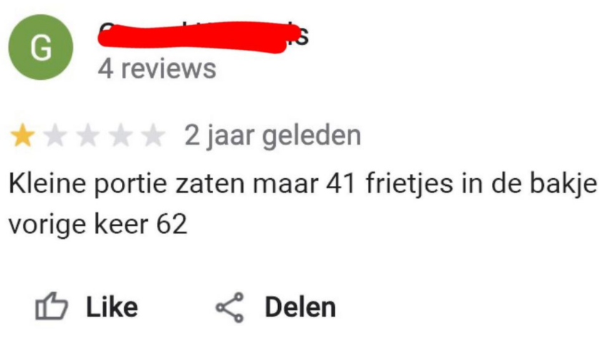 18 Google Reviews van snackbars waar je broek van afzakt van verbazing
