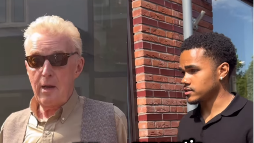 Influencer spreekt André van Duin aan tijdens straatinterview maar heeft geen idee wie hij is