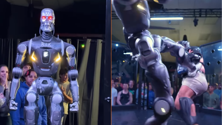 Gevecht tussen influencer en Terminator-robot in MMA-kooi heeft (niet zo) verrassende uitkomst
